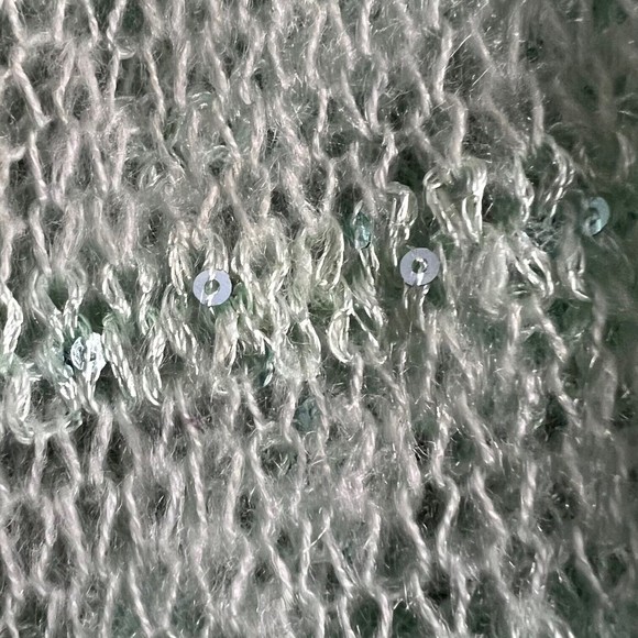 Mint Green Infinity Scarf With Sequins Lightweight Knit Loop Scarf Sparkly - Picture 4 of 9